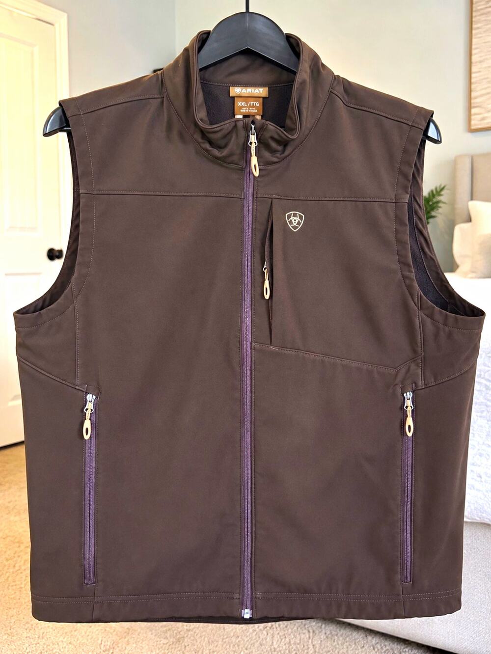 Ariat Men's Equestrian Full Zip Fleece Lined Vest Black XXL
